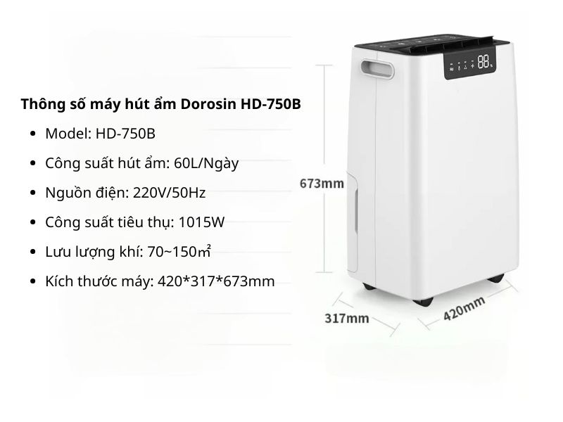 máy hút ẩm Dorosin HD-750B
